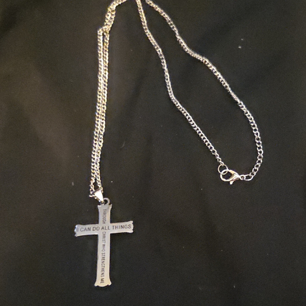 Silver Cross Pendant Necklace
